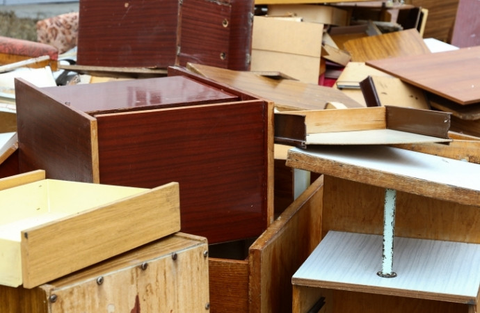 pile of broken furnitures