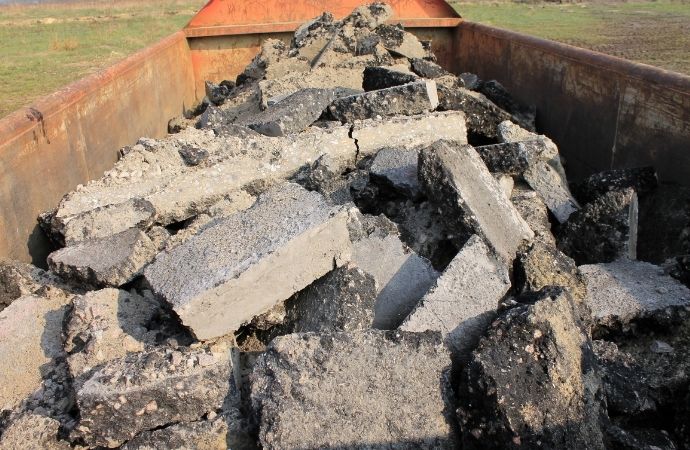 roll off dumpster full of concrete in pearsall