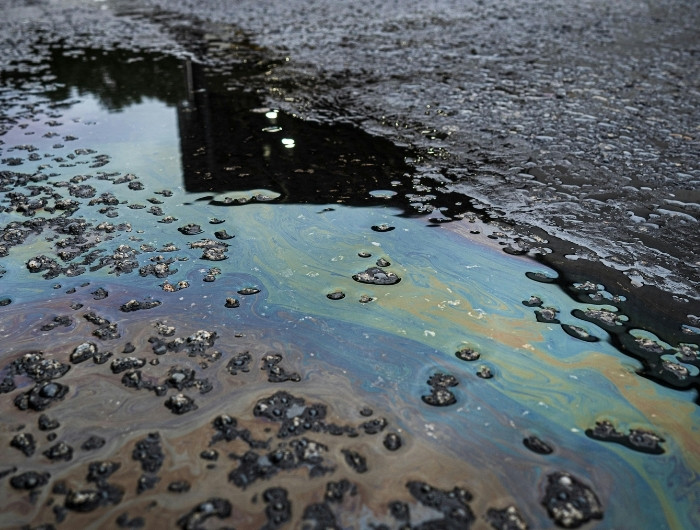 soil with oil on top