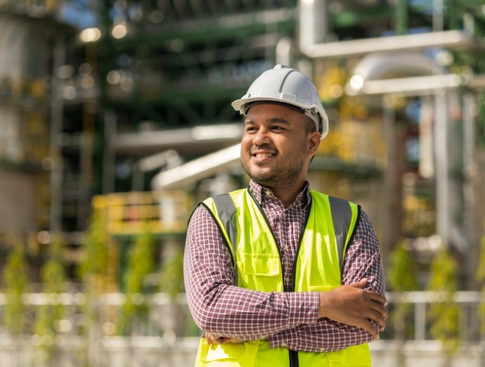 engineer inside a pipeline facility
