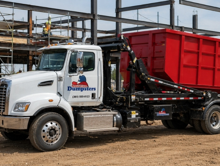 south texas dumpster truck near pipeline facility
